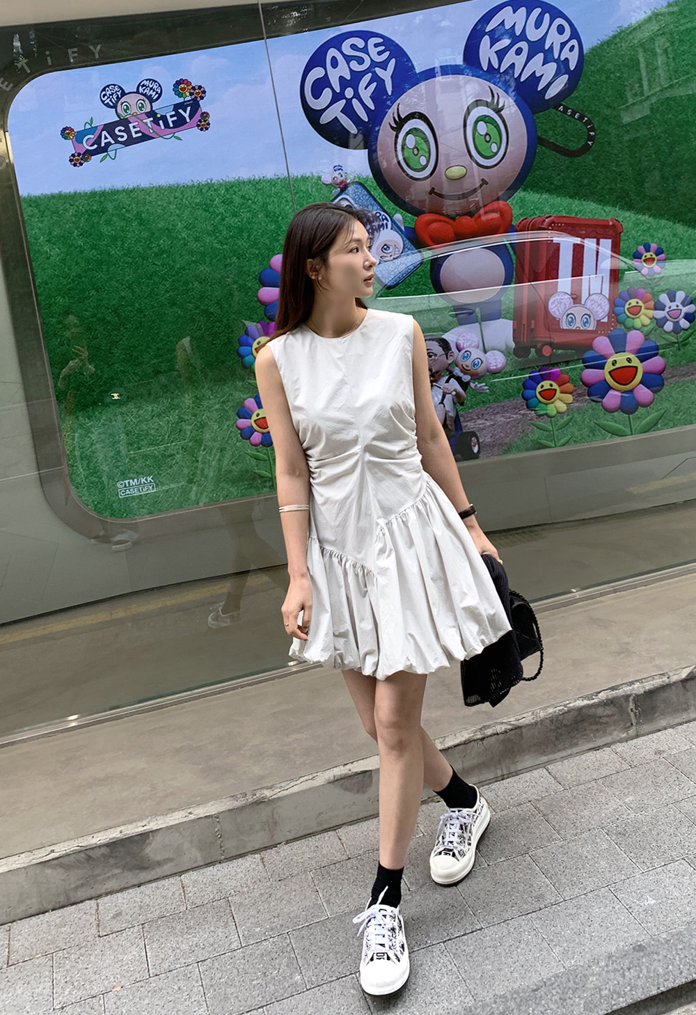 트렌디한 우아함D링 핀턱 플리츠 롱원피스
