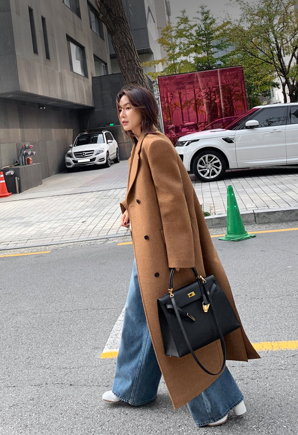 더블버튼 울100코트