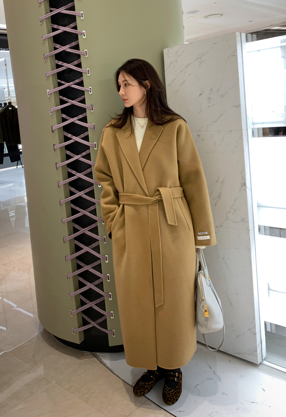 원패널캐시미어숄카라