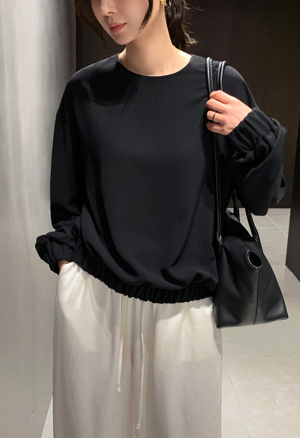 언발밴딩블라우스