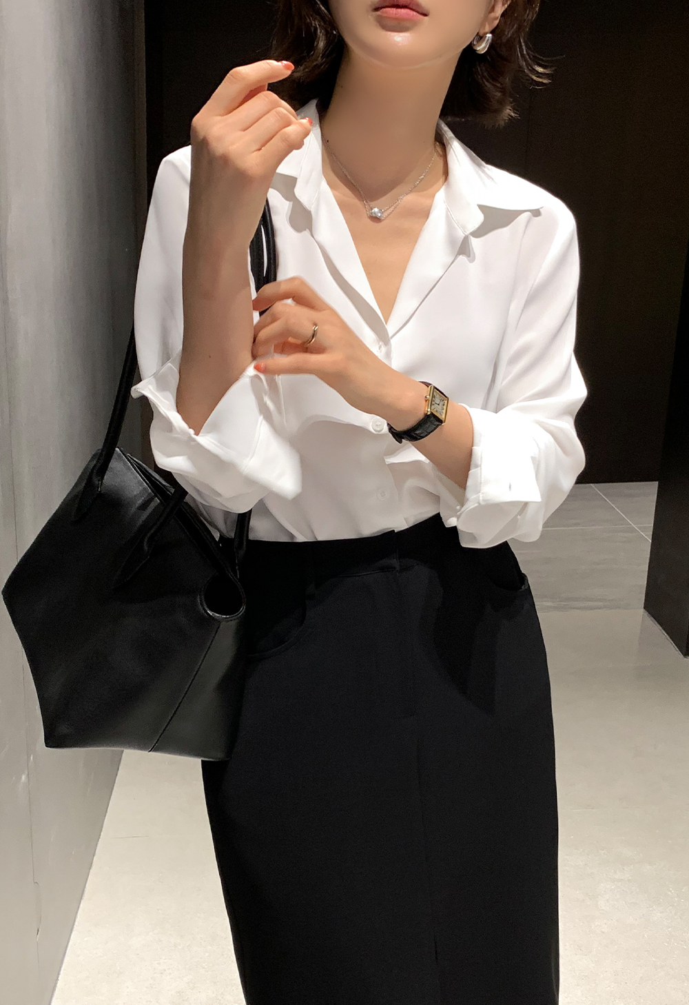 오픈카라블라우스