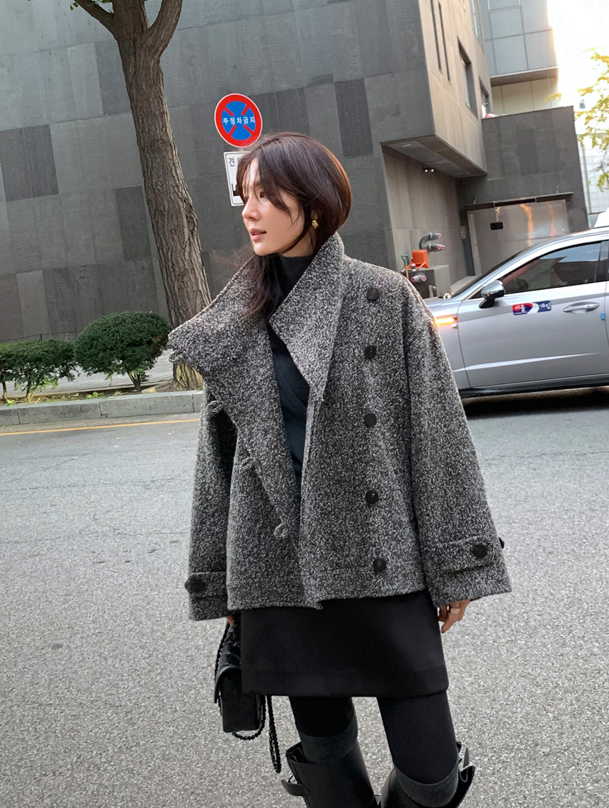 트위드울숏코트