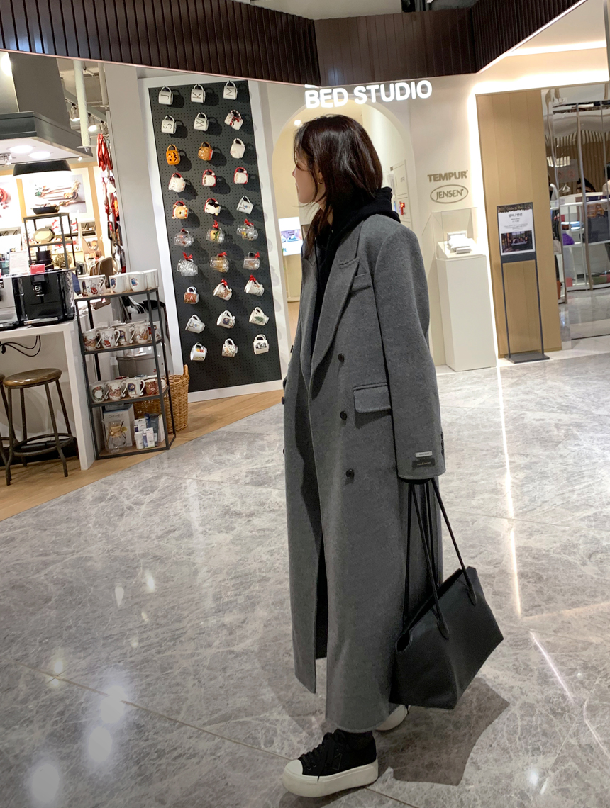 캐시미어핸드메이드롱코트 (그레이)